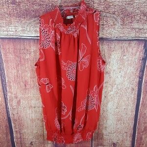 Argora Floral Sheer Sleeveless Blouse